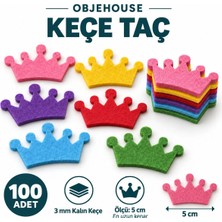 Wesank Objehouse Keçe Taç Süsleme Figürü, 100 Adet, 5 Cm, 3 mm Kalın Keçe