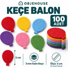 Wesank Objehouse Keçe Balon Süsleme Figürü, 100 Adet, 5 Cm, 3 mm Kalın Keçe