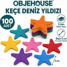 Wesank Objehouse Keçe Deniz Yıldızı Süsleme Figürü, 100 Adet, 5 Cm, 3 mm Kalın Keçe