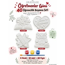 Wesank Objehouse Öğretmenler Günü 40 Öğrencilik Boyama Seti, 4 Model 40 Figür, Boya ve Fırça