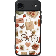 BG AKSESUAR iPhone 17 Air Uyumlu Çilek Desenli Kamera Korumalı Darbelere Dayanıklı Kılıf