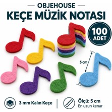 Wesank Objehouse Keçe Müzik Notası Süsleme Figürü, 100 Adet, 5 Cm, 3 mm Kalın Keçe