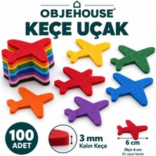 Wesank Objehouse Keçe Uçak Süsleme Figürü, 100 Adet, 6 Cm, 3 mm Kalın Keçe