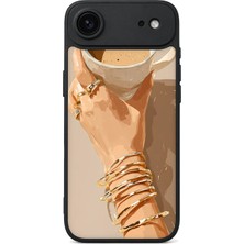 BG AKSESUAR iPhone 17 Air Uyumlu Kahvemolası Desenli Kamera Korumalı Darbelere Dayanıklı Kılıf