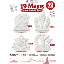 Wesank Objehouse 19 Mayıs Sınıf Etkinlik Seti, 40 Adet Boyanabilir Figür, Boyasız