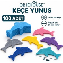 Wesank Objehouse Keçe Yunus Süsleme Figürü, 100 Adet, 6 Cm, 3 mm Kalın Keçe
