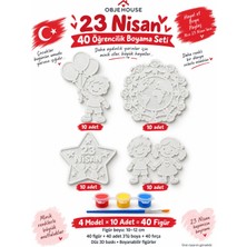 Wesank Objehouse 23 Nisan 40 Öğrencilik Boyama Seti, 4 Model 40 Figür, Boya ve Fırça