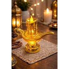 Gold Lambalı Pilli LED Işık, Askılı Fener Süsü Sarı Işıklar Peri Işıkları Aydınlatmalı Şerit LED Ramazan Süsü LED Işık