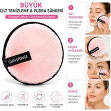 Mey İthalat Büyük Cilt Temizleme ve Pudra Süngeri Kadifemsi Yüz Temizleme Pedi Yıkanabilir Makyaj Temizleme ve Pudra Uygulama Süngeri