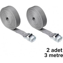 Mey İthalat Kamyon Bagaj Çinko Alaşımlı Ağır Yük Cırcır Bağlama Kayışları Yük Taşımacıları ve Inşaat Işçileri Için Dayanıklı Gri Kam Toka Kayışları (3 Metre)