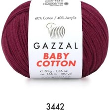 Mey İthalat Gazzal Baby Cotton Amigurumi 50 G - Örgü Ipi 3442 Bordo