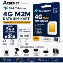 Mey İthalat Türk Telekom Aylık 5gb Internet Data Hattı M2M Data Sim Kart