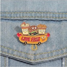 Mey İthalat Fast Food Broş Hamburger Patates Hot Dog Rozet Pin