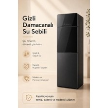Mey İthalat Gizli Damacanalı Sıcak Soğuk Su Sebili – Kapaklı Tasarım, Paslanmaz Çelik Hazne, Ev ve Ofis Tipi