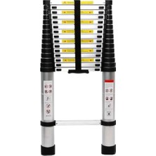 Mey İthalat Teleskopik Alüminyum Merdiven 4,1 Metre 14 Basamaklı, 150 kg Taşıma Kapasiteli, En 131 Standartlarına Göre Test Edilmiş, Katlanabilir Uzayan Merdiven
