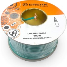 Antenci Ersan Kablo RG6U6 Cu-Cu Bakır Anten Kablosu Yeşil 100METRE 64TEL