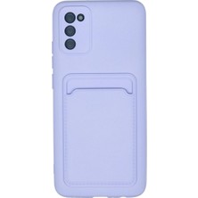 Royaleks Newface Samsung Galaxy A02S Kılıf Kelvin Kartvizitli Silikon - Lila
