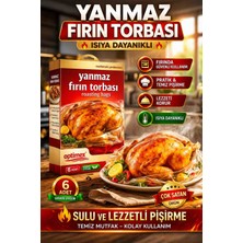 Optimex Fırın Torbası 6 Adet Klipsli Isıya Dayanıklı Tavuk Et Balık Sebze Pişirme Poşeti