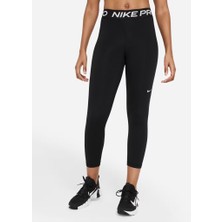 Nike Pro CZ9803-013 Normal Belli File Panelli Crop Kadın Taytı - Siyah
