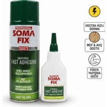 Akbelli Group Somafix S663 Profesiyonel Genel Amaçlı Hızlı Yapıştırıcı 200ML Sprey 50G Yapıştırıcı