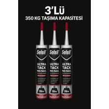 Selsil Güçlü (350 Kg' A Kadar Ağılık Taşır) ve Hızlı Kuruyan Ultra Tack Beyaz Silikon 290 ml