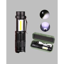 Salmore Mey Ithalat® 4 Modlu USB Şarjlı LED El Feneri Kamp ve Outdoor