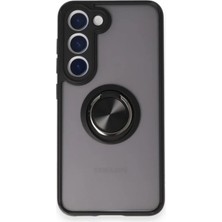 Salmore Mey Ithalat® Samsung Galaxy M15 Kılıf Montreal Yüzüklü Silikon Kapak - Siyah