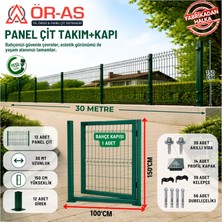 Panel Çit Takım ( 150 cm Yükseklik 30 mt Uzunluk ) ( 150 x 100 Kapı -)