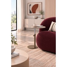 Voi Design Plex Krem Ayarlanabilir Laptop Sehpası | 360° Döner Tabla | 42-72 cm Yükseklik Ayarı | 39 cm Tabla | Sağlam Metal Konstrüksiyon | Pürüzsüz Yüzey