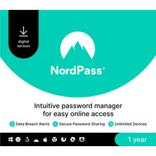 Nordpass Premium Global 1 Yıl Sınırsız Cihaz Dijital Lisans Anahtarı (License Key)