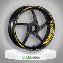 Gogo Premium Reflektör Sarı Yamaha Mt-25 Uyumlu Racıng 1 Set Jant Şeridi
