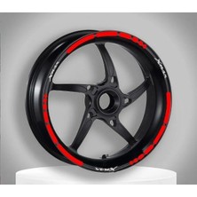 Motosev Reflektör Kırmızı I Yamaha Xmax Uyumlu 1 Set Jant Şeridi