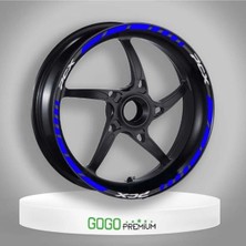 Gogo Premium Reflektör Mavi Iı Yamaha Uyumlu Xmax Uyumlu 1 Set Jant Şeridi Kaliteli Baskı
