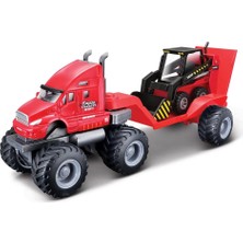 Maisto Fresh Metal Maisto Builder Zone Taşıyıcı Tır Seti - Kırmızı Tır