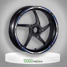 Gogo Premium Mavi Beyaz Suzukı Uyumlu Reflektörlü Jant Şeridi