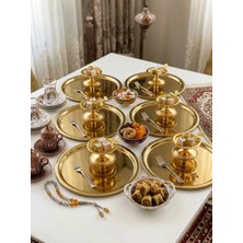 Elzem Tepsi 2 Model Gold Yuvarlak Sunum Tepsisi ve Makaronluk