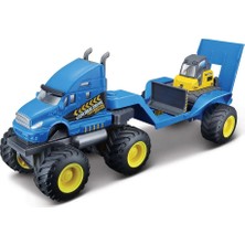 Maisto Fresh Metal Maisto Builder Zone Taşıyıcı Tır Seti - Mavi Tır