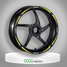 Gogo Premium Sarı Siyah Suzukı Uyumlu Reflektörlü Jant Şeridi