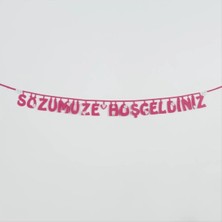 Zero Land Edntrend Sözümüze Hoşgeldiniz Keçe Yazı Pembe