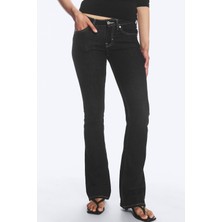 Lacivert İhracat Kadın Siyah Bootcut Pantolon