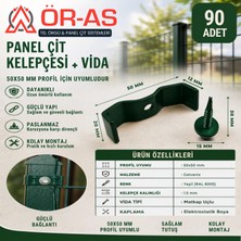 Ör-As Tel Örgü Panel Çit Klips Bağlantı Aparatı 90 Adet Vida Dahil