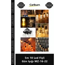 Carlburn Özel Üretim Dekoratif Şık Kaliteli Dayanıklı Bahçe Ev Süsleme 5m 10 LED Fişli Gün Işığı MZ1622