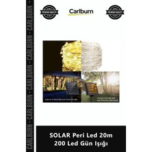 Carlburn Özel Üretim 8 Fonksiyonlu Güneş Enerjili Bahçe Aydınlatma Su Geçirmez Solar Peri LED 20M 200 LED Gün