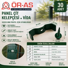 Ör-As Tel Örgü Panel Çit Klips Bağlantı Aparatı 30 Adet Vida Dahil