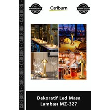 Carlburn Özel Üretim Gold USB Şarjlı Dokunmatik 3 Renkli Şık Estetik Modern Dekoratif LED Masa Lambası MZ327
