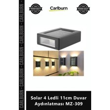 Carlburn Özel Üretim Gün Işığı Dış Mekan Su Geçirmez Bahçe Solar 4 Ledli 11CM Duvar Aydınlatması MZ309