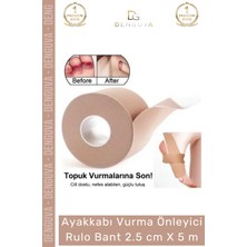Denguva Özel Üretim Topuk Koruyucu Konforlu Esnek Ayak Sağlığı Ayakkabı Vurma Önleyici Rulo Bant 2.5 cm x 5 M