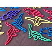 Kahveci Elektronik Store 3D Baskı Dinozor Figürlü Kitap Ayracı ve Ataç Seti 15LI - Karışık Desen - Siyah