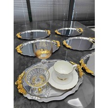 Elzem Tepsi 20*25 cm Paslanmaz Çelik Oval Model 6 Adet Kulplu Servis Tepsisi