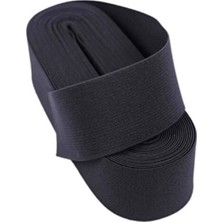 Pileli Store Siyah  - 3cm Paça Lastik Geniş 10MT. (4887)